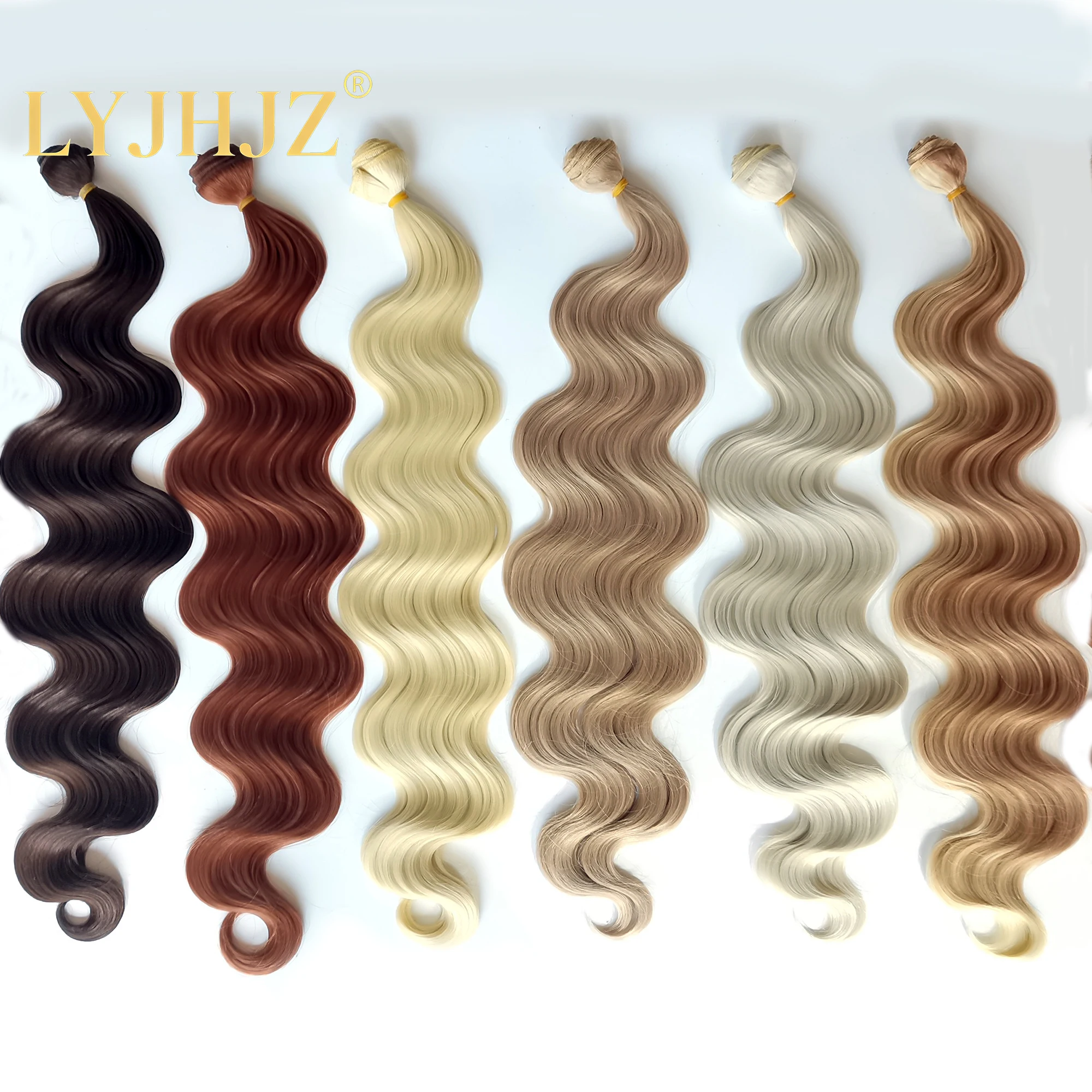 

Body Wave Bundles Brazilian Hair Weaving Soft Natural Synthetic Hair Extensions Colorful Body Wave Top Quality Thick Hair