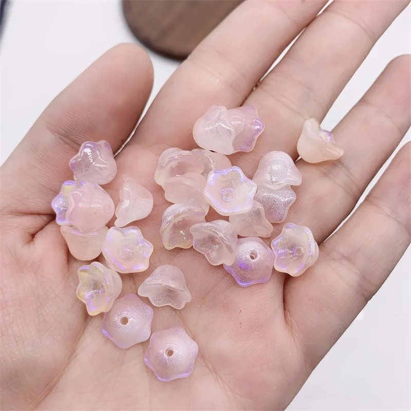 50pcs /Lot 6*10mm Lily of The Valley Flower Lampwork Beads Gradient Color Flower Bud Glass Beads DIY Jewelry Making Accessories