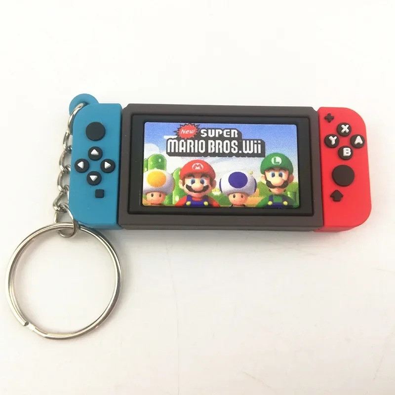 Super Mario Anime Figure Switch Game Screen Plastic Handle Keychain Bag Keyring Ornament Accessories Kids Toys Birthday Gifts