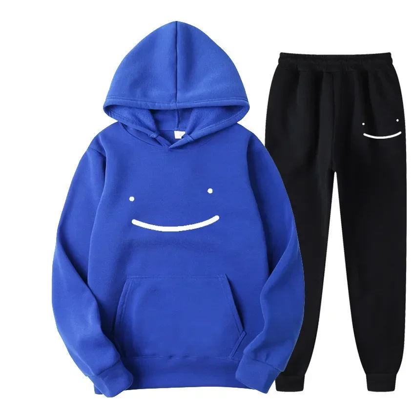

2024 Autumn sports men's hooded sweatshirt suit, printed hooded sports casual wear, fashionable young men's loose sports suit