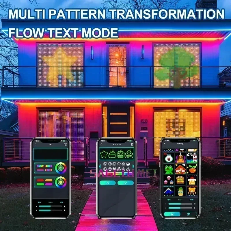 400LED Smart Curtain Lights Bluetooth App Control DIY LED String RGB Fairy Light Music Sync Led Display for Holiday Window Decor