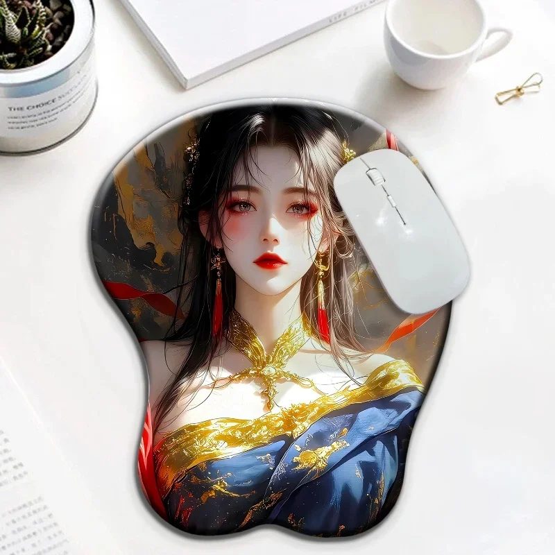 

Dunhuang beauty Chinese style 3D Silicone Wrist Rest Mouse Pad Boob Desk Pad Suitable for Gaming Use Ergonomic