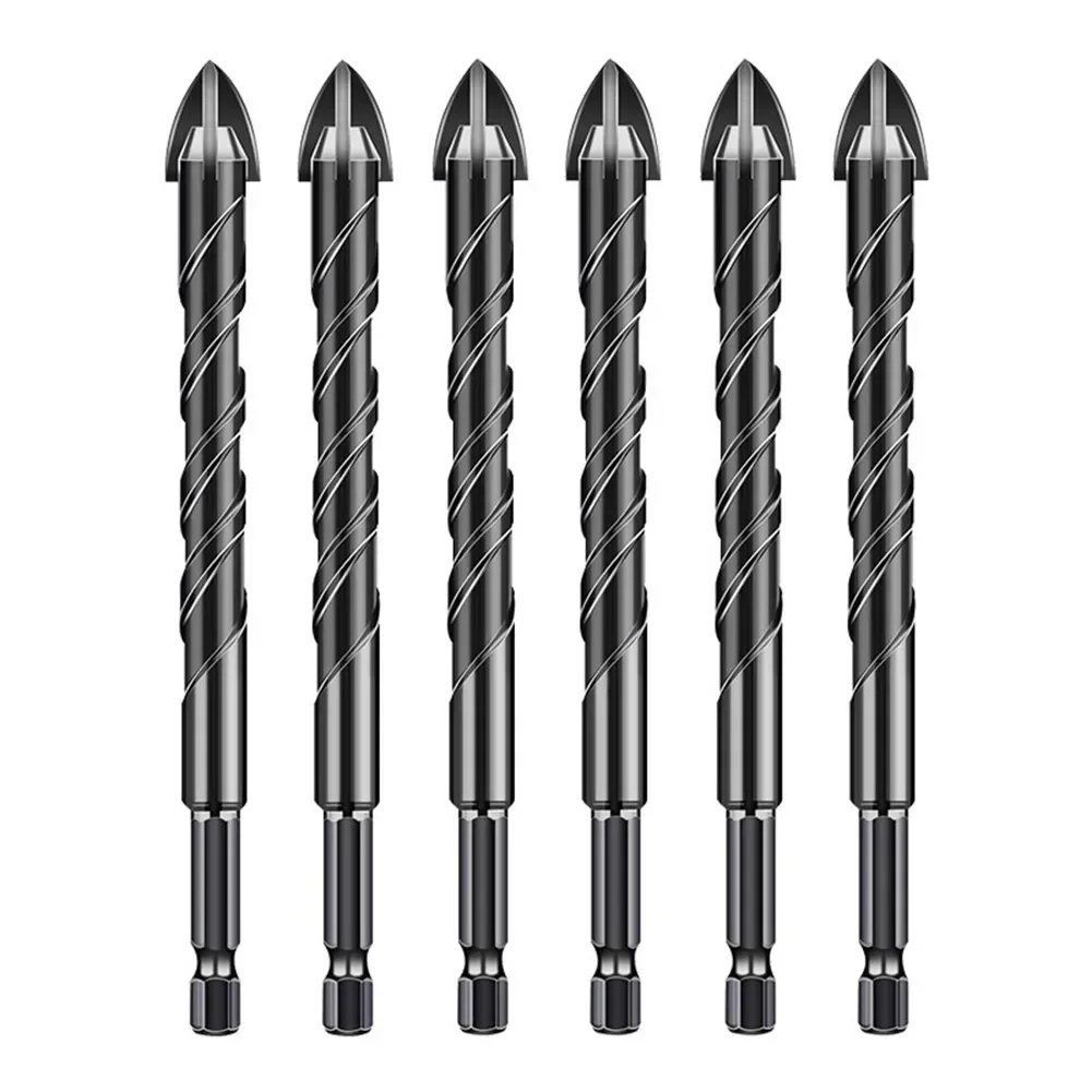 10pcs 6mm Cross Hex Tile Drill Bits Set For Glass Concrete Ceramic Hole Opener Brick Hard Alloy Triangle Bit Tool