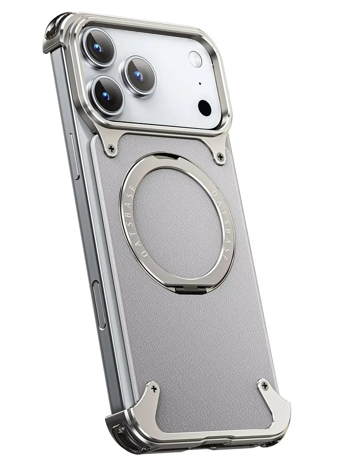 Eary – etui na telefon iPhone 18, 17 Pro Max, wykonane z prawdziwej skóry, kompatybilne z MagSafe, bezramkowe, 360 stopni. °   Obrotowa podstawka magnetyczna z osłoną chroniącą przed upadkiem — zdjęcie produktu 7
