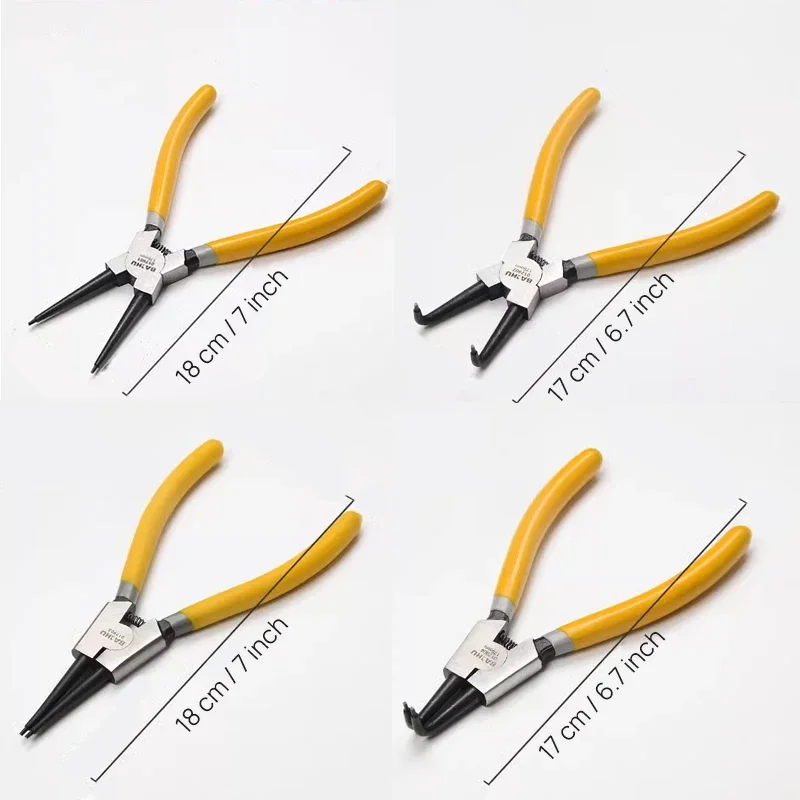 Circlip Pliers Internal External Ring Remover Installation Tool Straight/Curved Jaw Tip Precision Spring Loaded Tool Hand Tools