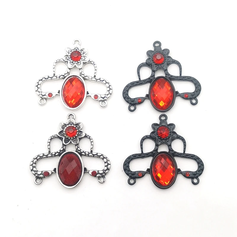 5pcs 35x32mm Red Pendant Snake Gothic Alloy Tibetan Pendants Antique Jewelry Making Small Pendant DIY Handmade Accessorie