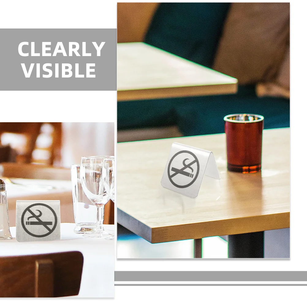 ممنوع التدخين علامة على الوجهين الفولاذ المقاوم للصدأ مكتب الجدول خيمة بطاقة غير التدخين شعار مطعم مكتب فندق مستشفى