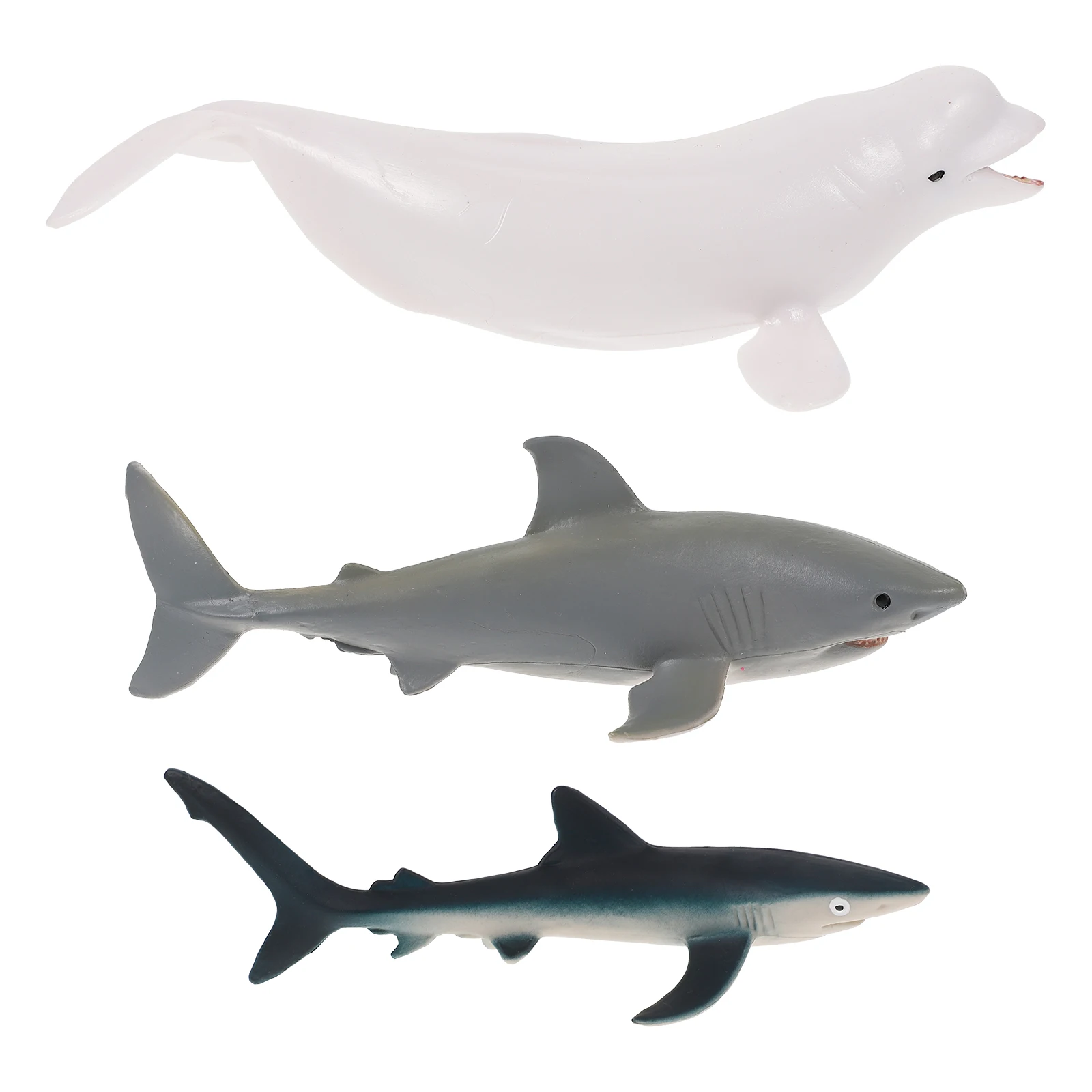 

3 Pcs Sea Life Statue Creatures Toys for Kids Shark Figurines Decorations Model Ocean Animals Figures Plastic Child Mini