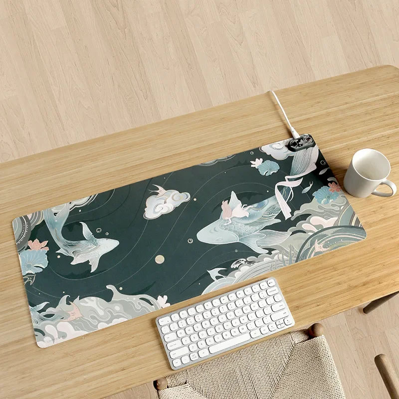 Intelligent Heated Electric Heating Pad Office Desktop Digital Display Heating Pad Warming Table Waterproof Mat Mouse Pad Winter