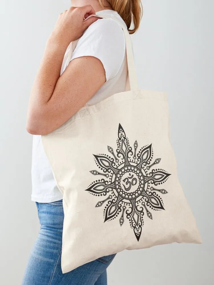 

Intricate Yoga Om Star Tote Bag bag luxury women Canvas bag for women supermarket folding Women's shopping