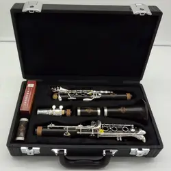 France professional clarinet flat B flat ebony material 17 keys white copper silver-plated keys black wind instrument