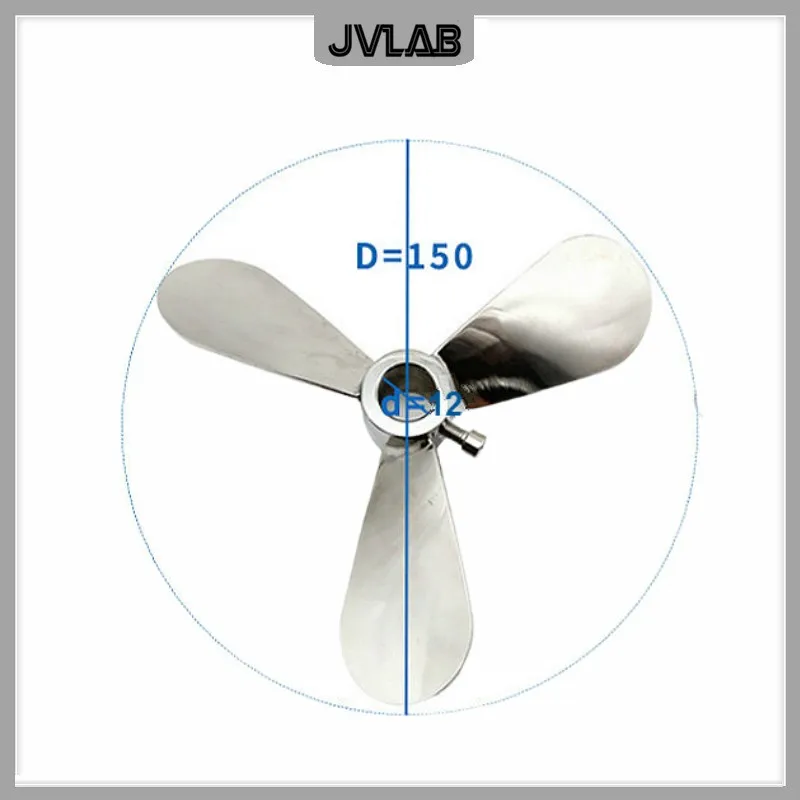 Stirring Blade Stainless Steel Mixer Impeller Lab Stirrer Paddle Three-blade Diameter 150 mm Inner Hole Aperture 12 mm