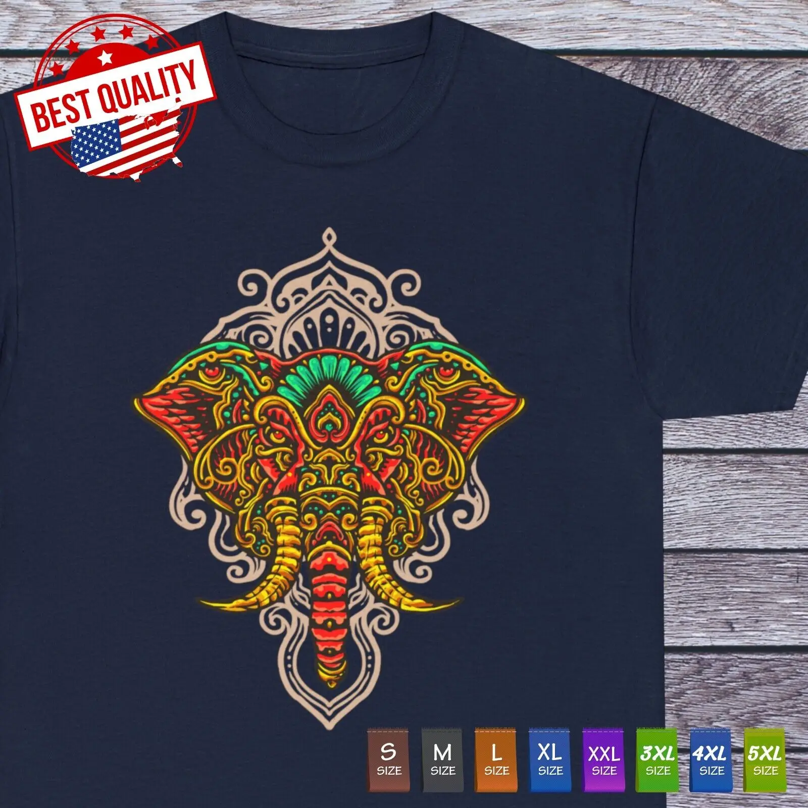 Elephant Tribal Mandala Boho T Shirt Ganesha Ganesh Tee Clothing Indian Style