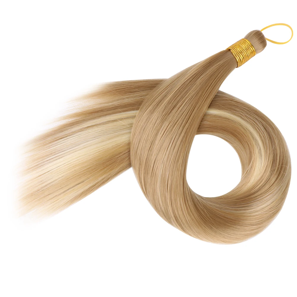 Bellqueen-Straight Pony Hair Extension para mulheres, Pacotes de tranças de crochê, tranças sintéticas, 22 polegadas, cinza, massa