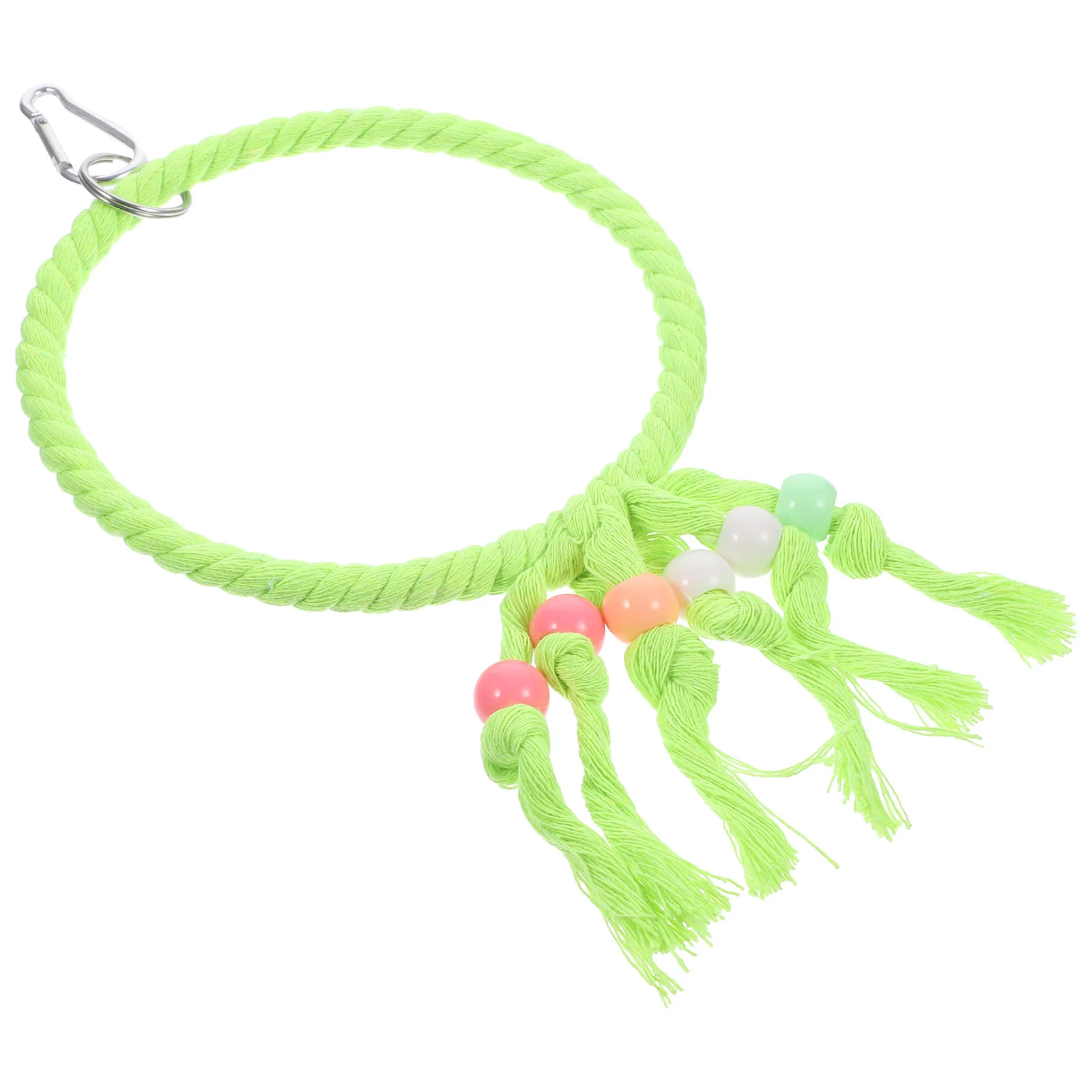 

Parrot Swing Ring Bird Toys Stands for Parrots The Train Cage Decor Cotton Rope Parakeet