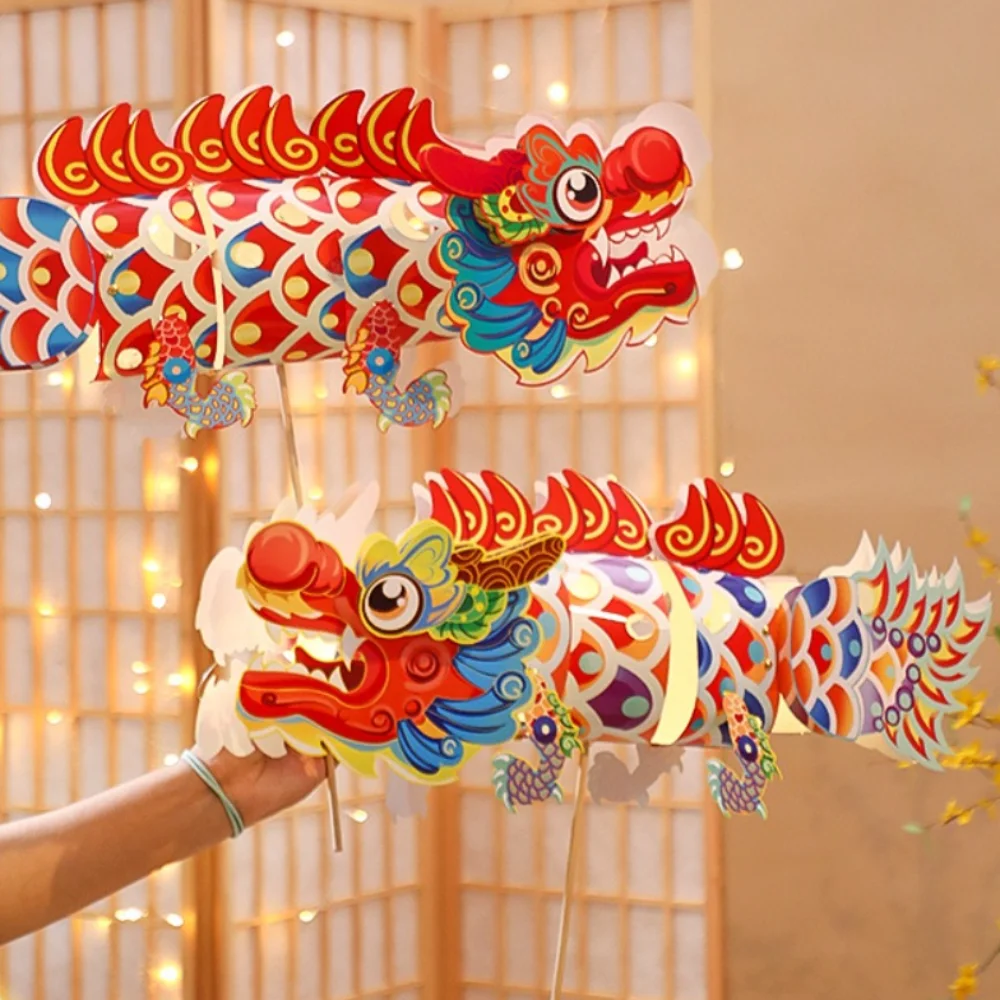 Handmade Dragon Dance Lantern Colorful Decorative Koi Lantern Paper Traditional Parent Child Toy Lantern Spring Festival