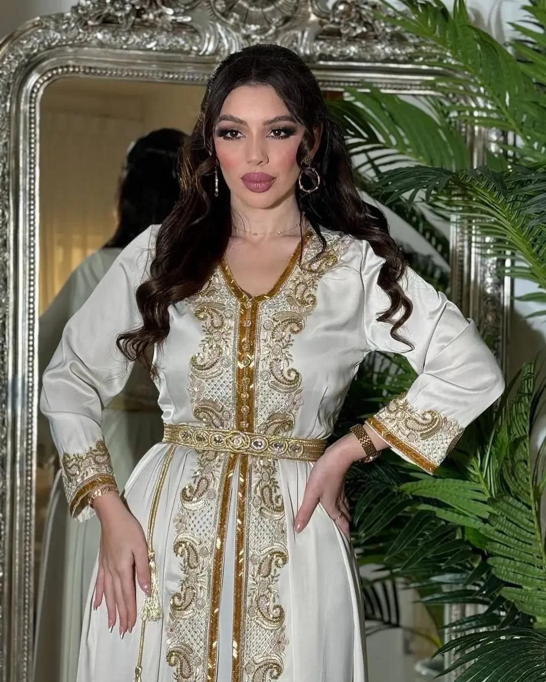 Nowy Eid Ramadan Hafty Abaje dla kobiet Muzułmańska długa sukienka Dubaj Turcja Kaftan Marocain Wieczór Islam Odzież Femme Vestidos