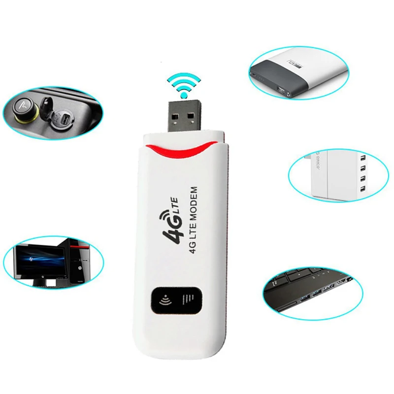 1 Stück weiß 4g lte WLAN-Router USB-Dongle 150 MBit/s Modem Mobile Breitband-SIM-Karte WLAN-Adapter 4g Router Home Office