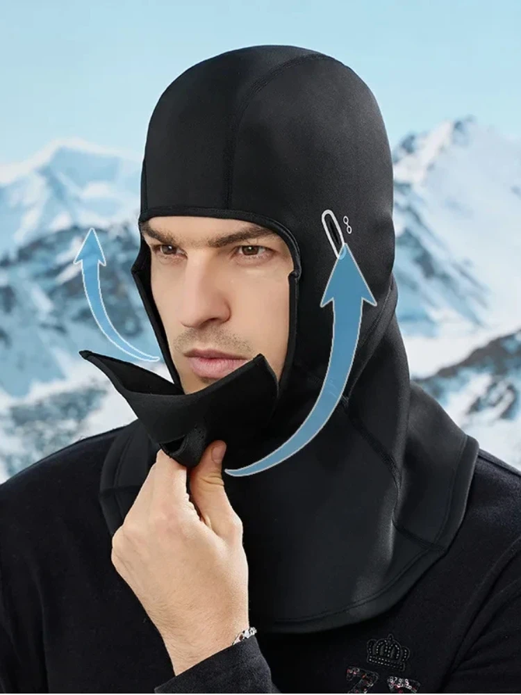 AliExpress NONE Ski Balaclava with Magnetic Design, Windproof Face Mask for Winter Sports Fleece Lined , Cycling Outdoor Activities