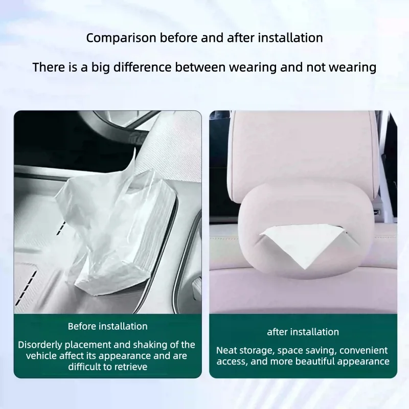 Fit for Zeekr 9X 2025 2026 Automotive in-vehicle Tissue Box Silicone Headrest Tissue Box Automotive Interior Storage Supplies