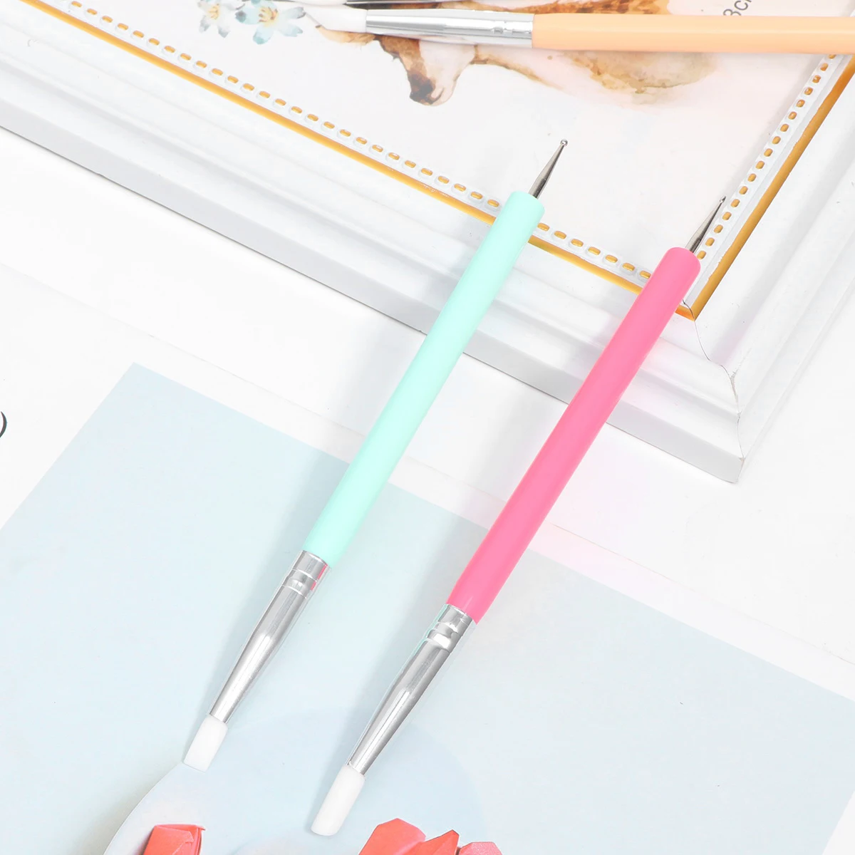

5 Pcs Silicon Color Silicone Pen Nail Art Brushes Painting Tools Kit for