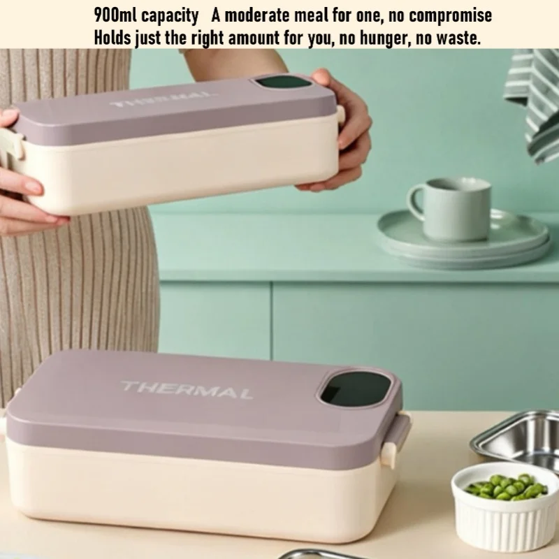 Electric Lunch Box 304 Stainless Steel Digital Display USB Quick Heated Lunch Box for Office Travel image 2
