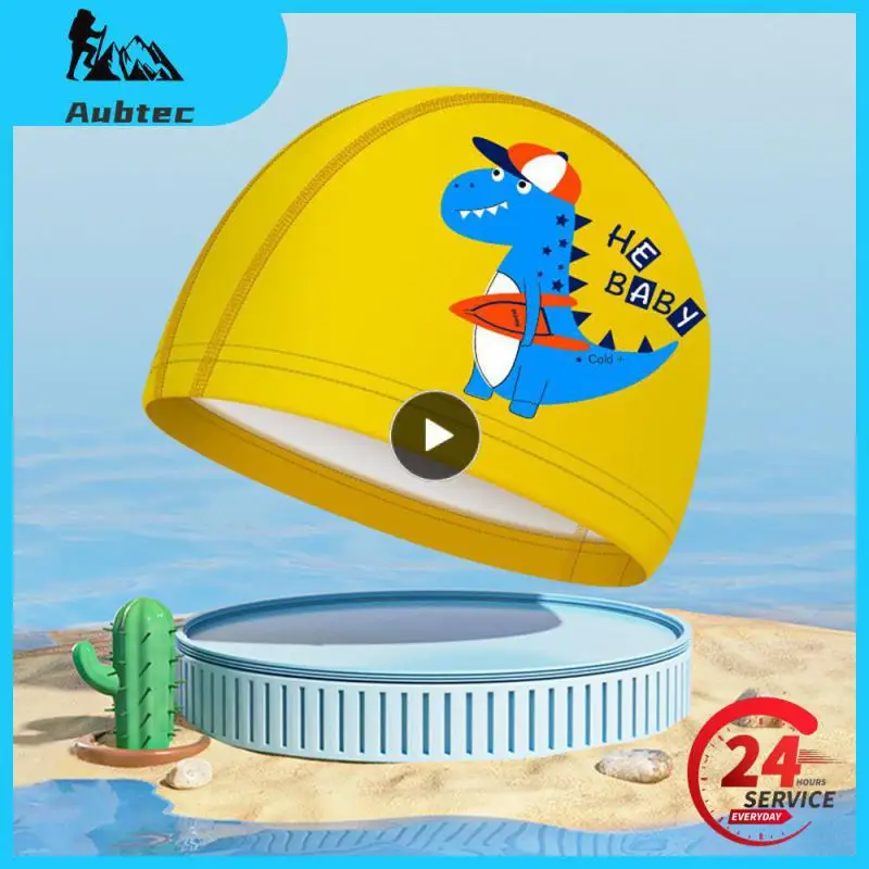 Kids Swimming Children Cute Cartoon Elastic Swiming Pool Water Sport Ears Hat Swim Bathing Hat Natacion 수영모자