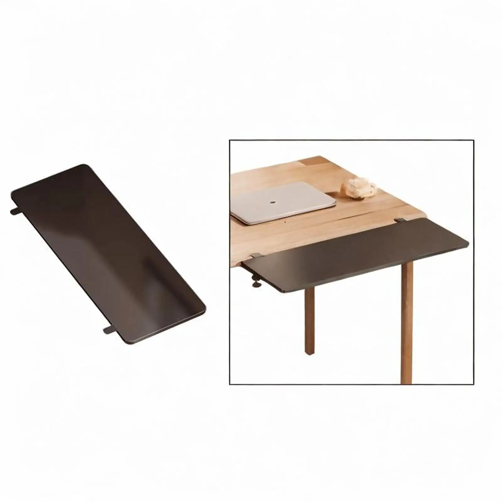Foldable Desk Extender Tray No Drill Table Clamp Arm Support Keyboard Shelf for Ergonomic Home Office