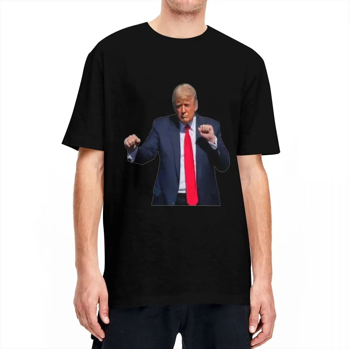 Donald Trump Dancing American President T-Shirt Summer Funny T-Shirts Cotton Tee Shirt For Couple Short-Sleeved Printed Tees