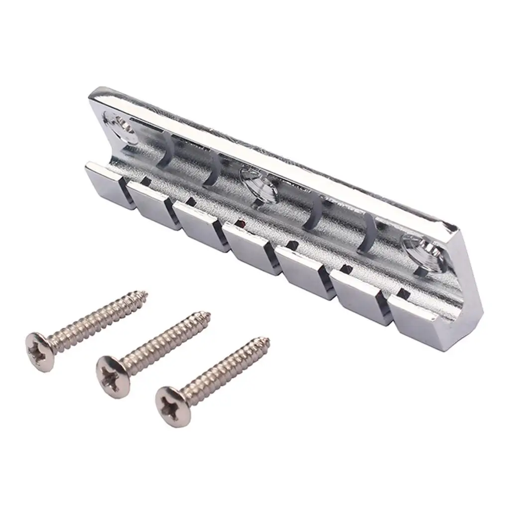 Zinc Alloy Chrome 6 String Stopbar Tailpiece Guitar Parts Replacement for Flat Top and Lap Steel Guitars