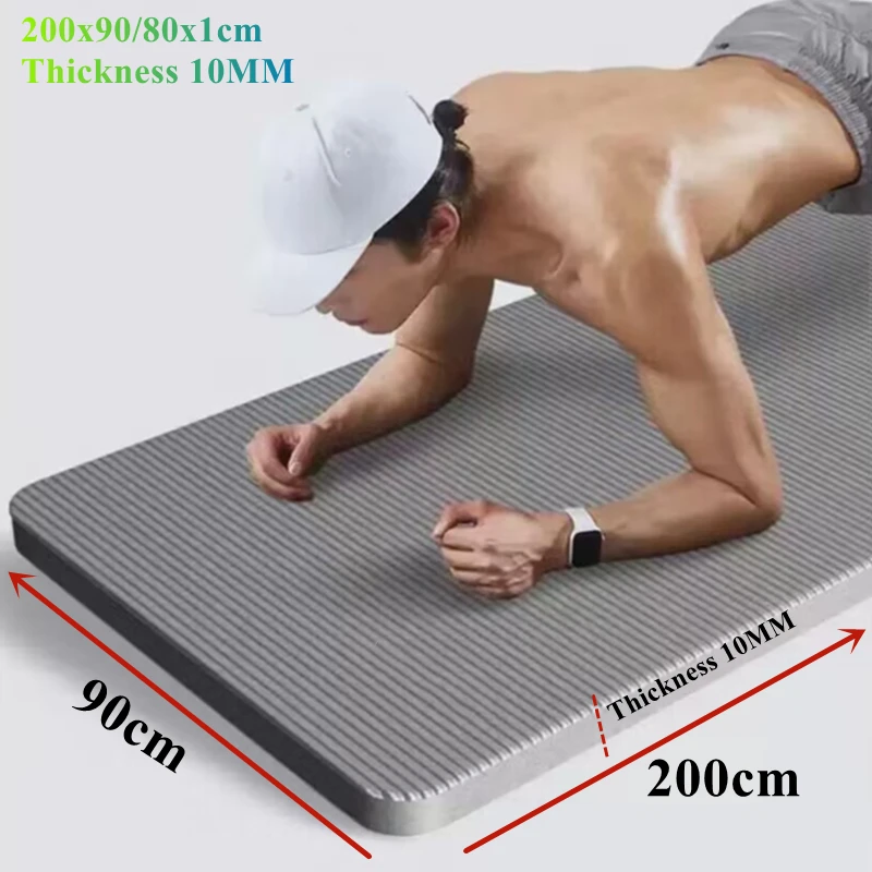 Yoga Matt Gymnastics Mat 10MM Thick Yoga Mat Anti-skid 200×90/80cm Sports Fitness Mat Comfort Foam for Exercise Yoga and Pilates