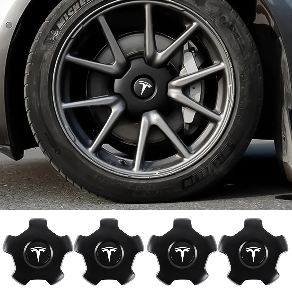 

4pcs Five Claw Car Wheel Center Hub Caps Tire Hub Emblem Cover For Tesla Model 3 2017-2023 Type Athletic Hubcap Auto Accessories