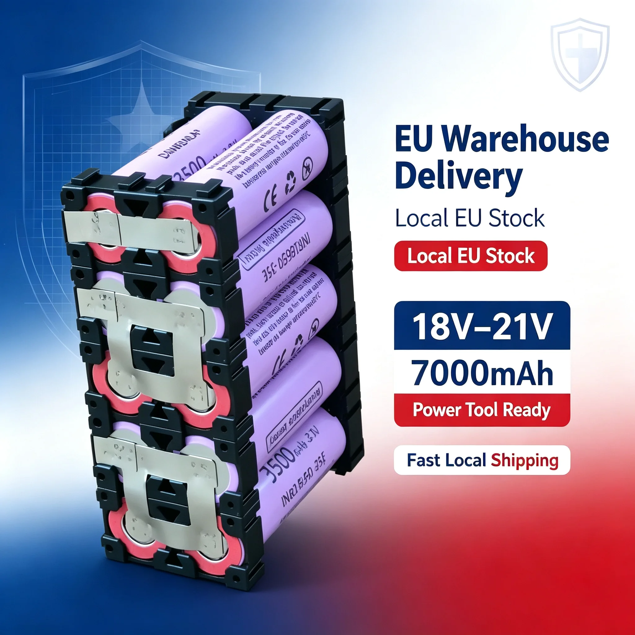 Batteria DAWEIKALA 18650-35E 5S1P/5S2P 18V/21V 3500/7000mAh Pacco Batteria agli Ioni di Litio per Cacciavite e Saldatura, Adatto per Utensili Elettronici