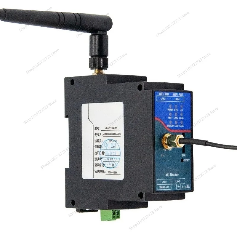 For 4G Wireless Router, Networking Module CAT1 Industrial Grade Rail Type Plug-in Card Wifi Multi-network Port ZLAN9809M