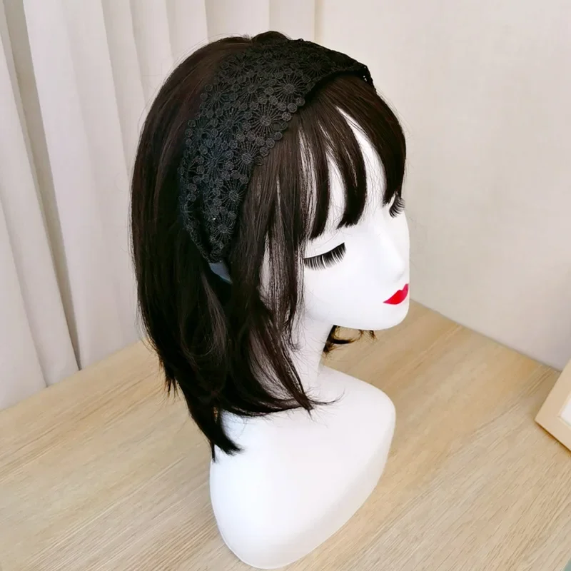 Lace Hair Hoop Wide Edgel Diademas Shattered Hair Sunflower with Teeth Fashion Anti-slip Headband Hair Accessories for Women
