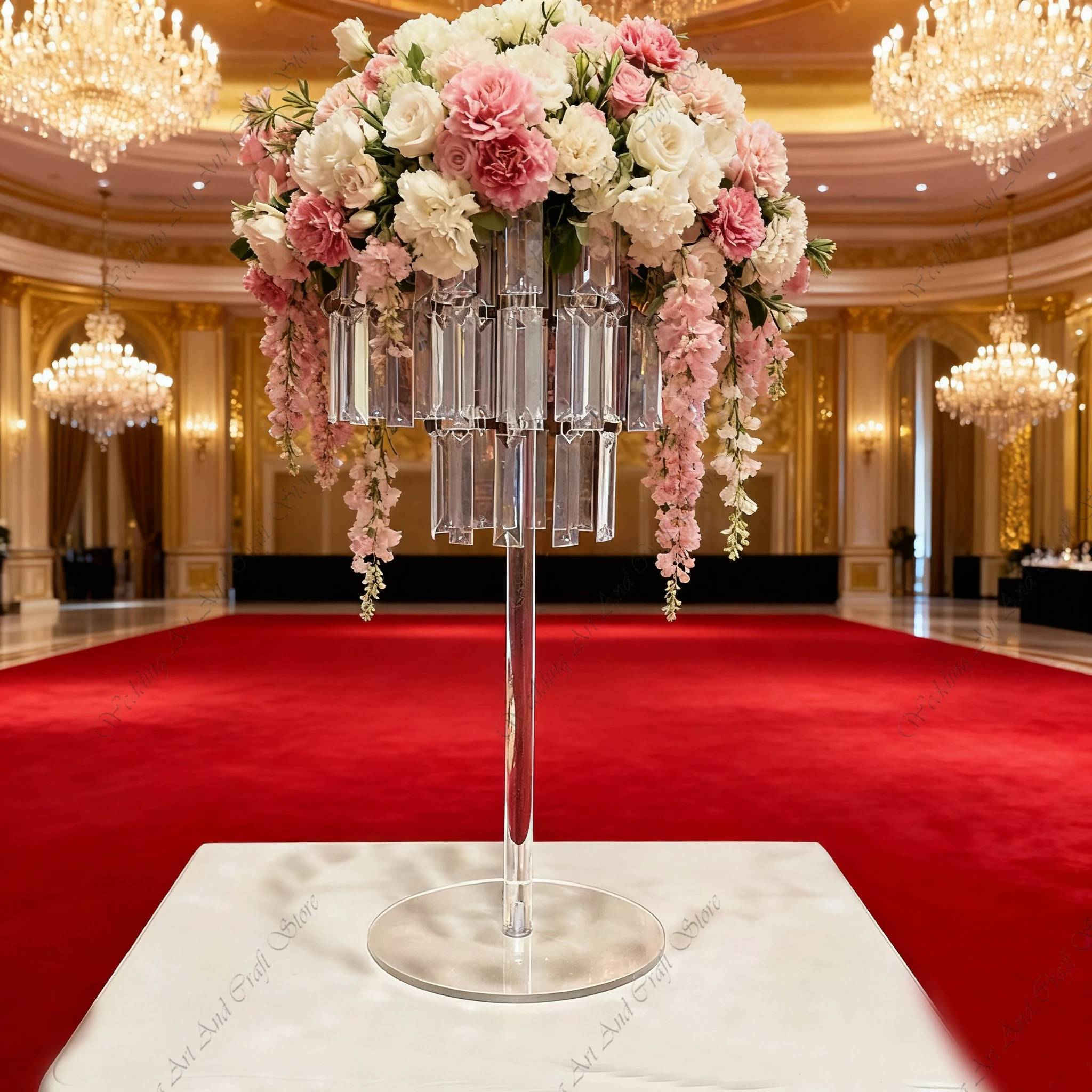 

10pcs f30 42-90cm Acrylic Wedding Road Lead Prop Flower Road 3 Ties Floral Arrangements Centerpiece Party Background Arch iy451