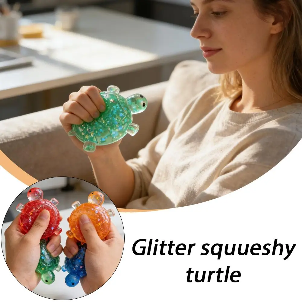 Stressabbauendes Spielzeug Schildkröte TPR Stressball, 7cm Tragbares Niedliches Meeresschildkröten-Spielzeug für Angstlinderung und Konzentration, Mehrfarbig – Detail 5