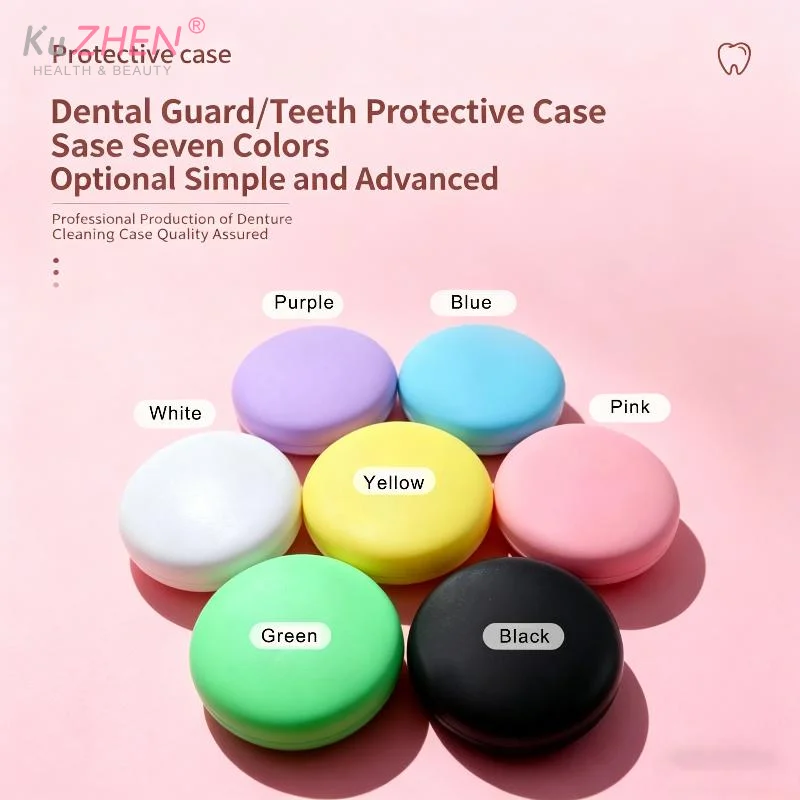 2PCS Food-Grade Silicone Dental Braces Retainer Case Magnetic Retainer Case Denture Box Travel False Tooth Storage Box