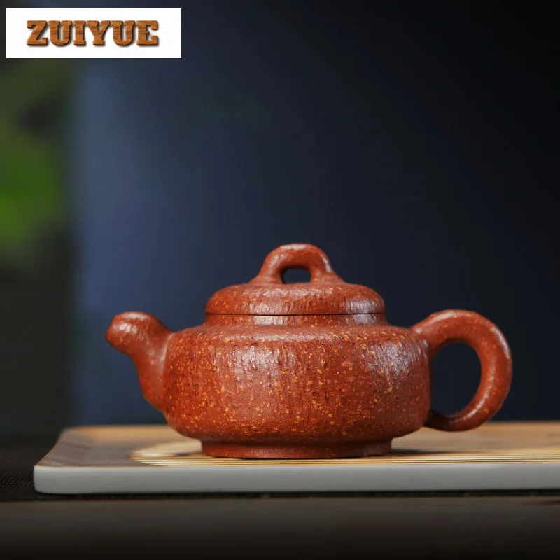 

300ml Handmade Yixing Purple Clay Teapots Handmade Pot Raw Ore Coarse Sand 8 Mesh Kettle With Infuser Zisha Teaset Cha Ornaments
