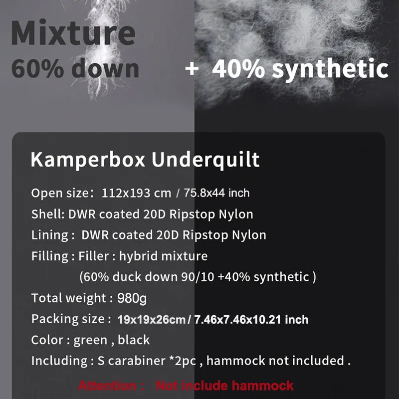 أرجوحة للتخييم في الهواء الطلق أسفل كيس النوم