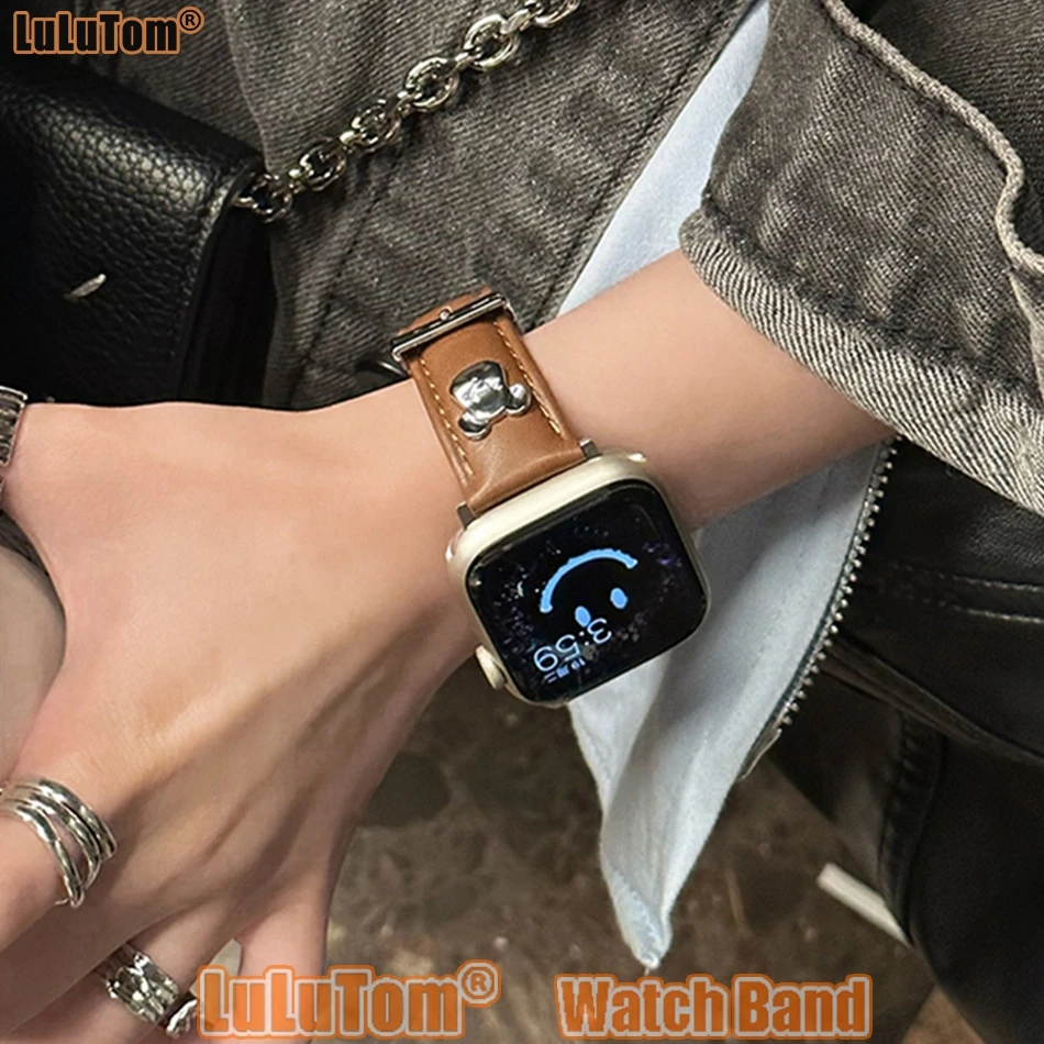 Embroidered Leather Straps For Apple Watch Band 9 8 7 6 5 4 Ultra 2 Summer Bracelets Iwatch Series 38mm 40mm 41mm 49mm 44mm 45mm