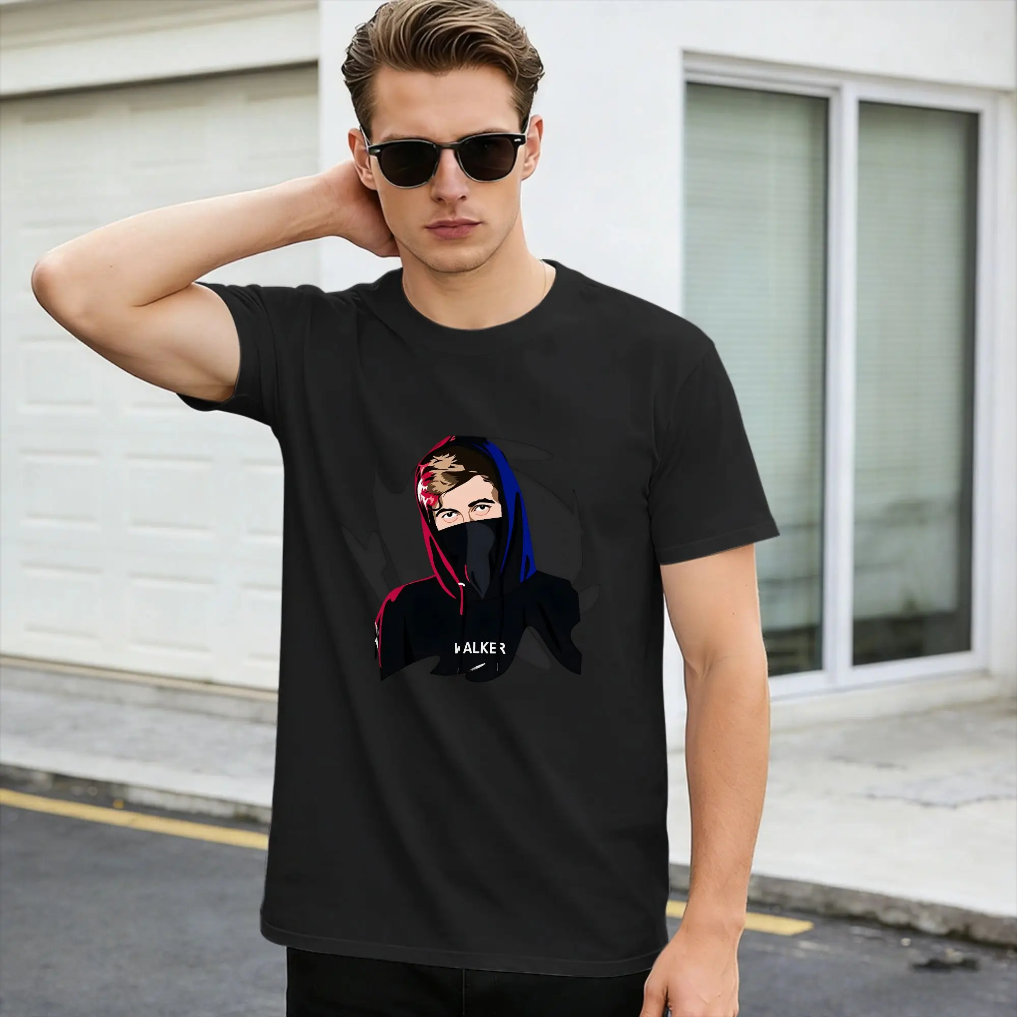 Streetwear T Shirt Summer A-Alan Walker Leisure T-Shirts  100 Cotton Tee Shirt for Men's Y2K Funny Short Sleeve Tops,