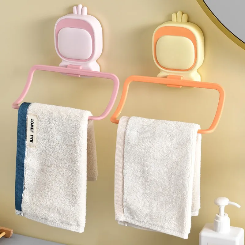 Children's Towel Rack, Scratch Free, Punch Free, Cartoon Cute, Creative Towel Rod, Towel Hook Hanger