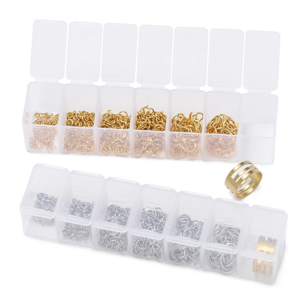 7Grids/Box Stainless Steel Open Jump Rings Split Rings Connectors Sets for DIY Bracelet Necklace Jewelry Making Accessories image 6