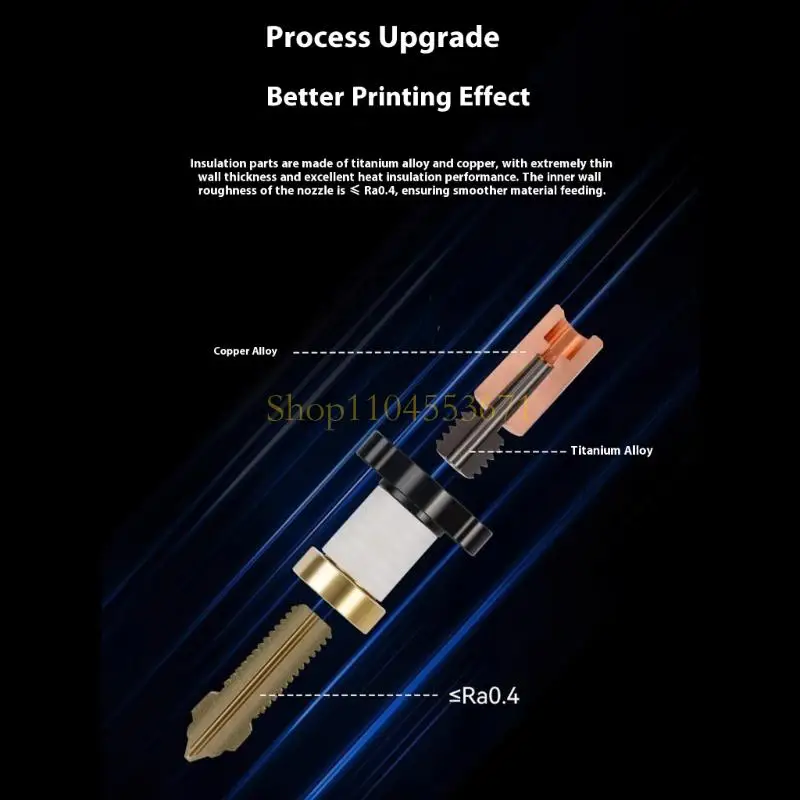 

Best Seller Multiple Diameter Chromiumoxide Bronze Outlet Heating Block Upgraded for Smooth Thread Stream
