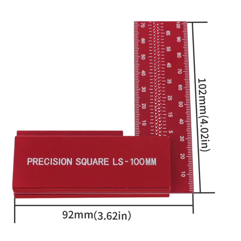 เครื่องมือวัดเครื่องหมาย Scriber แบบสี่เหลี่ยม L อลูมิเนียมข้ามสอบเทียบไม้บรรทัด