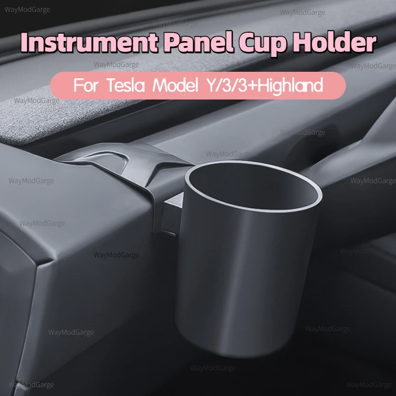 Portabicchieri per cruscotto per Tesla Model 3 Y 3 + Highland 2024 limitatori per tazze d\'acqua portabicchieri scatola portaoggetti accessori Auto