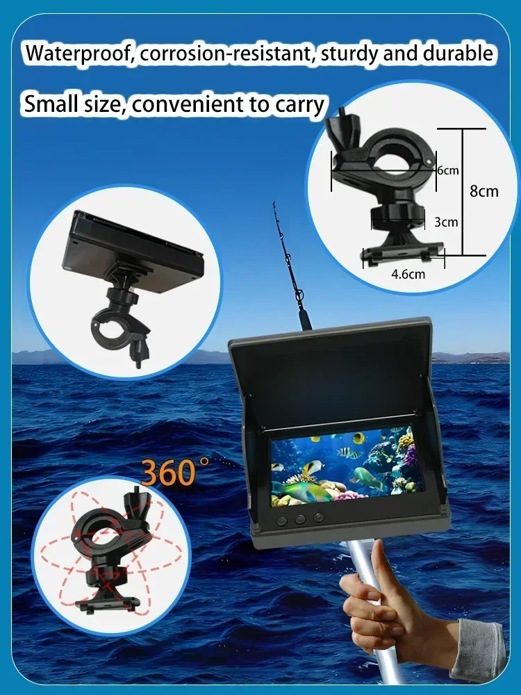 Ys43a detector de peixes subaquático de 4.3 polegadas, câmera de pesca ir, visão noturna para lago, gelo, mar, pesca, bateria de 5000mah
