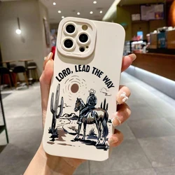 American Western Cowboy Print Phone Case For iPhone 15 14 13 12 11 Pro Max XS XR X 7 8 Plus 15 Shockproof Silicone Bumper Cover