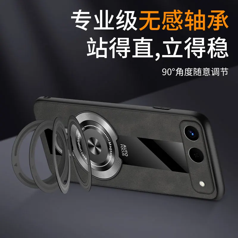 ل Magsafe غطاء شحن لاسلكي ل Tecno Pova سليم بولي Leather الجلود للصدمات حلقة حامل جراب هاتف ل Tecno سبارك سليم #2